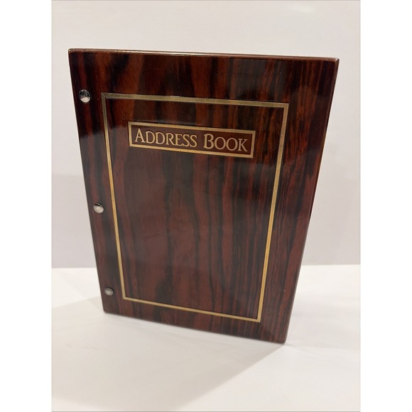 Jehuani Other - Vintage Jehuani Wood Grain Address‎ Book 3 Ring Binder Korea